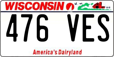 WI license plate 476VES