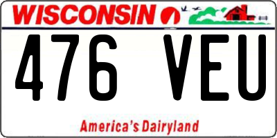 WI license plate 476VEU