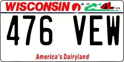 WI license plate 476VEW