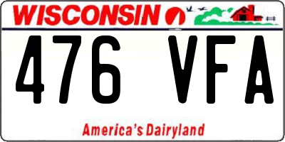 WI license plate 476VFA