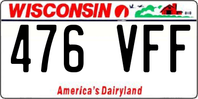 WI license plate 476VFF
