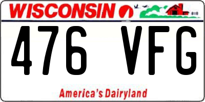 WI license plate 476VFG