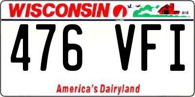 WI license plate 476VFI