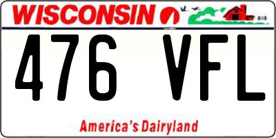 WI license plate 476VFL
