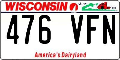 WI license plate 476VFN