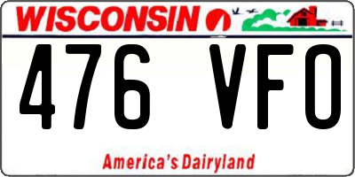 WI license plate 476VFO