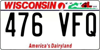 WI license plate 476VFQ