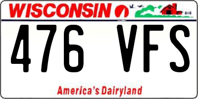 WI license plate 476VFS