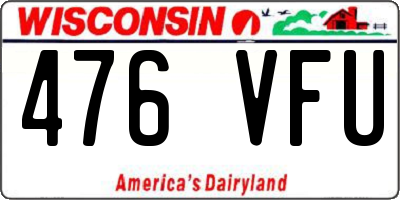 WI license plate 476VFU