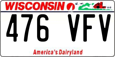 WI license plate 476VFV