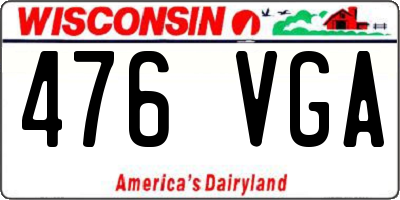 WI license plate 476VGA