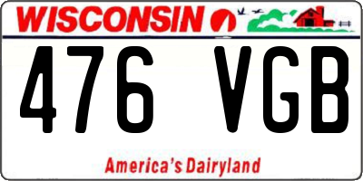 WI license plate 476VGB