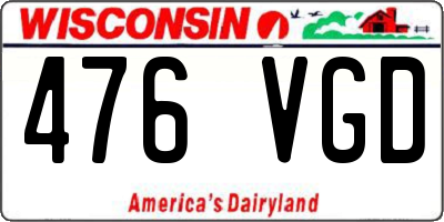 WI license plate 476VGD
