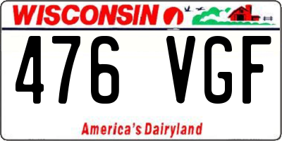 WI license plate 476VGF