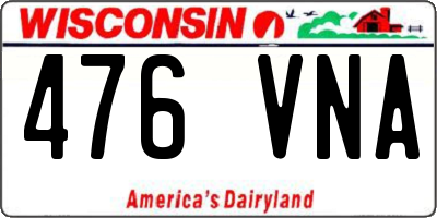 WI license plate 476VNA