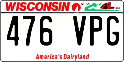 WI license plate 476VPG