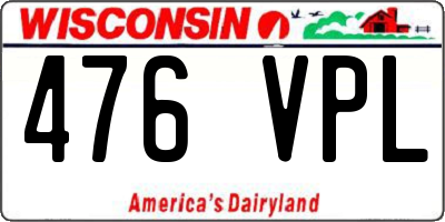 WI license plate 476VPL