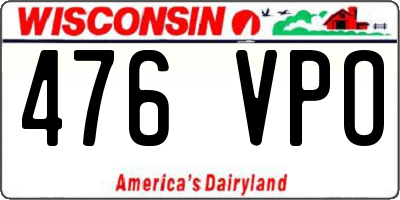WI license plate 476VPO