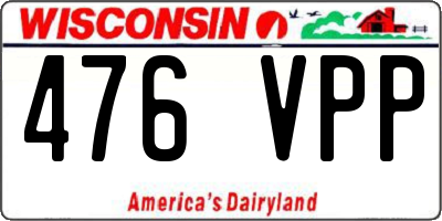 WI license plate 476VPP