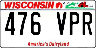 WI license plate 476VPR