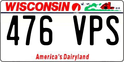 WI license plate 476VPS