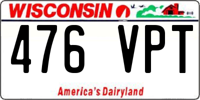 WI license plate 476VPT