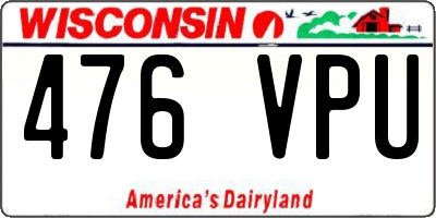 WI license plate 476VPU