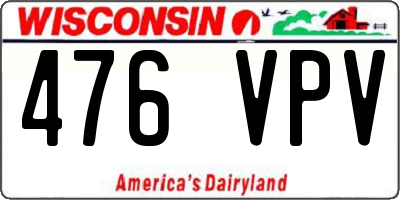 WI license plate 476VPV