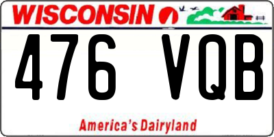 WI license plate 476VQB