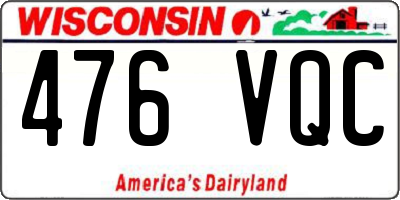WI license plate 476VQC