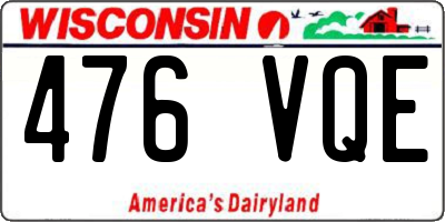 WI license plate 476VQE