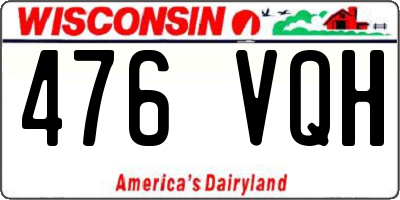 WI license plate 476VQH