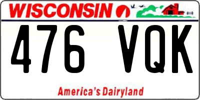 WI license plate 476VQK