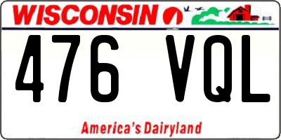 WI license plate 476VQL