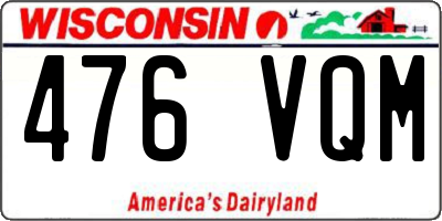 WI license plate 476VQM