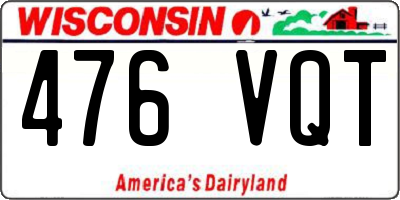 WI license plate 476VQT