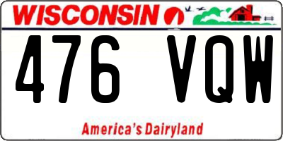 WI license plate 476VQW