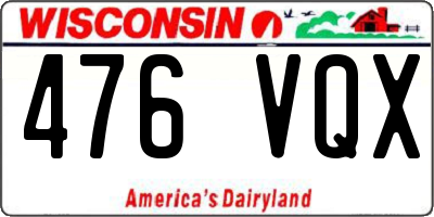 WI license plate 476VQX