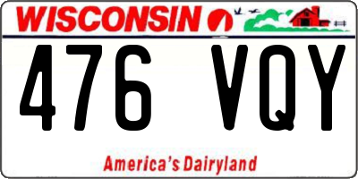 WI license plate 476VQY