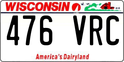 WI license plate 476VRC