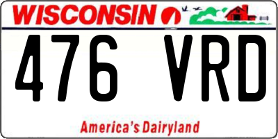 WI license plate 476VRD
