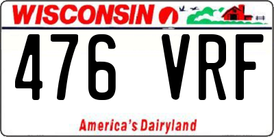 WI license plate 476VRF