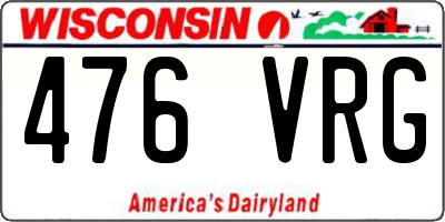 WI license plate 476VRG