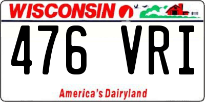 WI license plate 476VRI