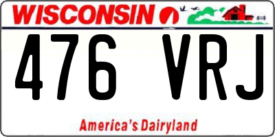 WI license plate 476VRJ