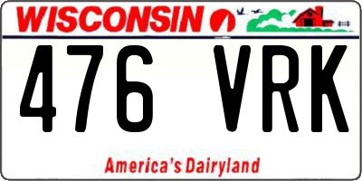 WI license plate 476VRK