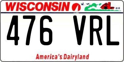 WI license plate 476VRL