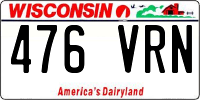 WI license plate 476VRN