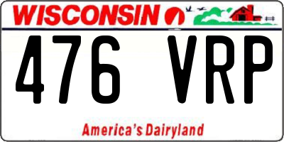 WI license plate 476VRP
