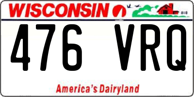 WI license plate 476VRQ